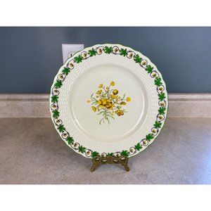 Mintons England Vintage Green Leaf Border With Yellow Butter Cup Flowered Centre